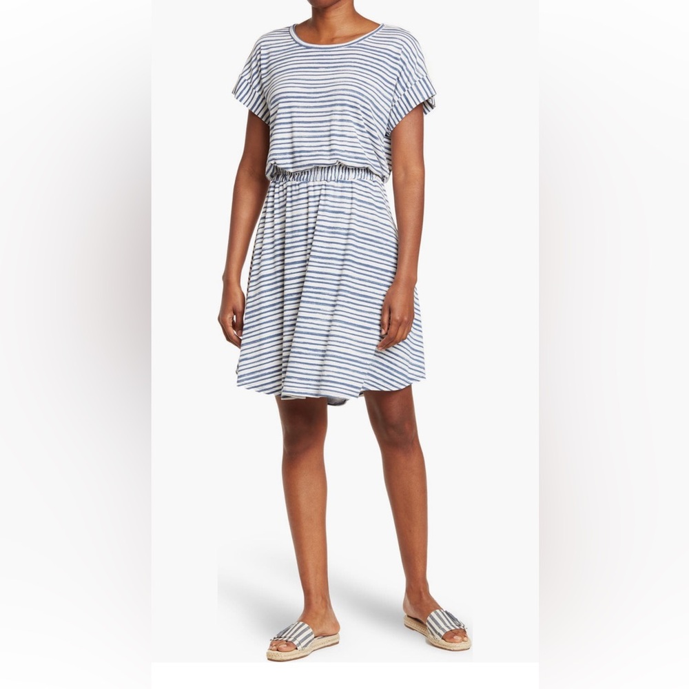 West Kei Blue and White Striped Dress